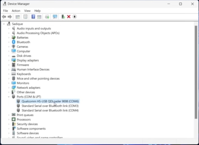 Qualcomm HS USB QDLoader 9008